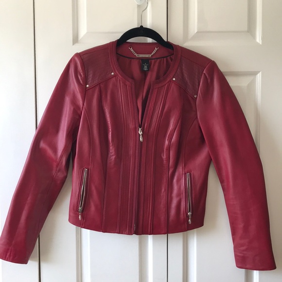 Market Red Leather Jacket | Poshmark